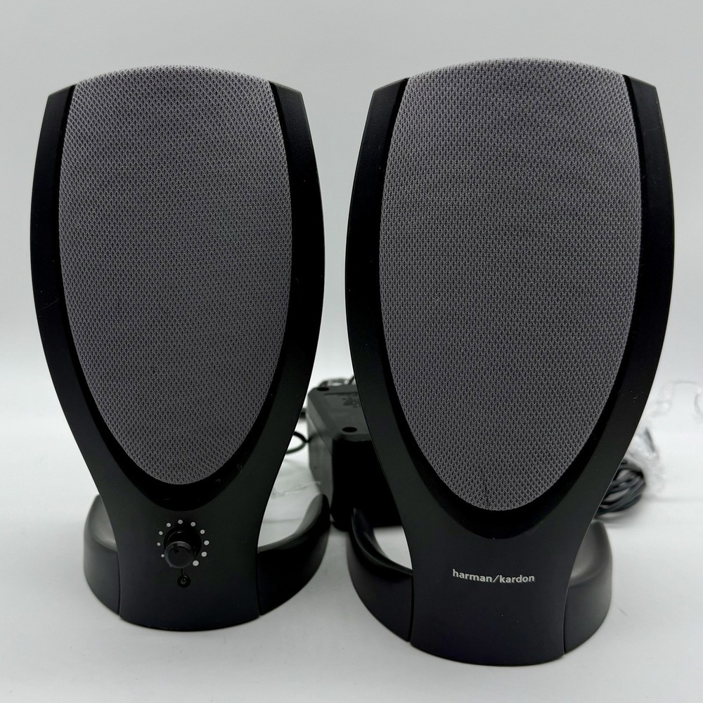 Harman Kardon Wired Desktop Speakers Multimedia HK206 With A/C‎ Adapter Tested